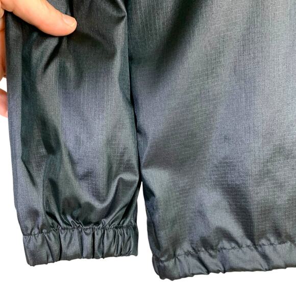 Columbia Windbreaker Jacket Women M Black Radial Sleeve Patent Half Zip 1980s - Picture 6 of 11